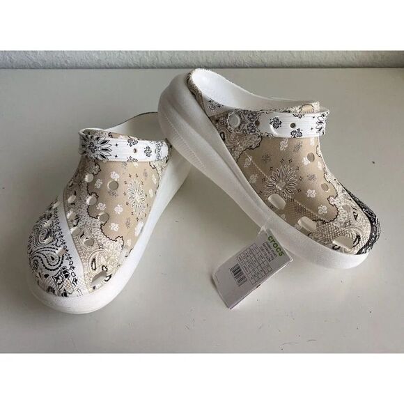 Crocs Classic Crush Bandana‎ Clog Paisley White Slip On 208119-2ZM Men’s Sz 11 main image 8